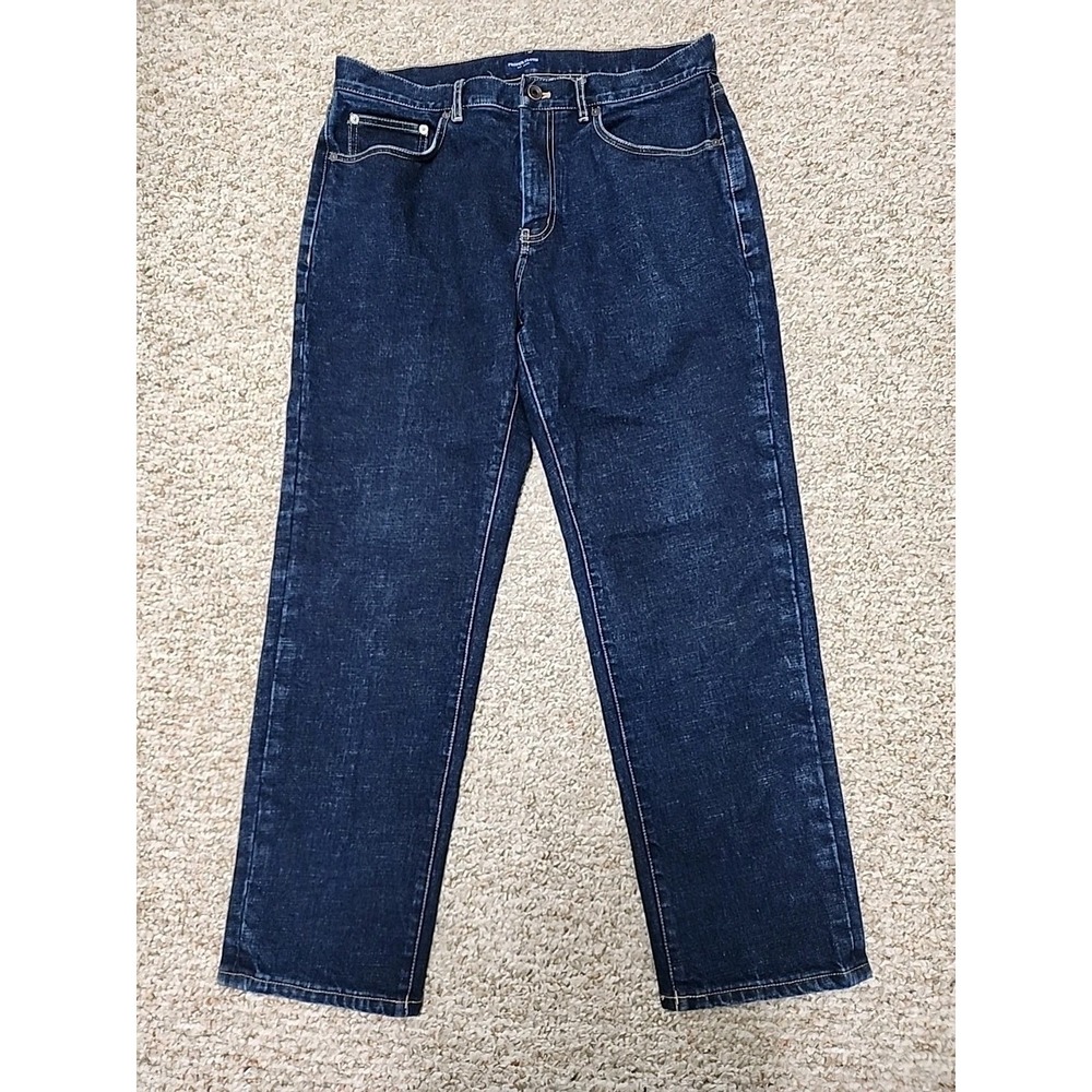 Proper Cloth Jeans Men 34x28 Japanese Rinse 14 oz Stretch Indigo Denim‎ Selvedge